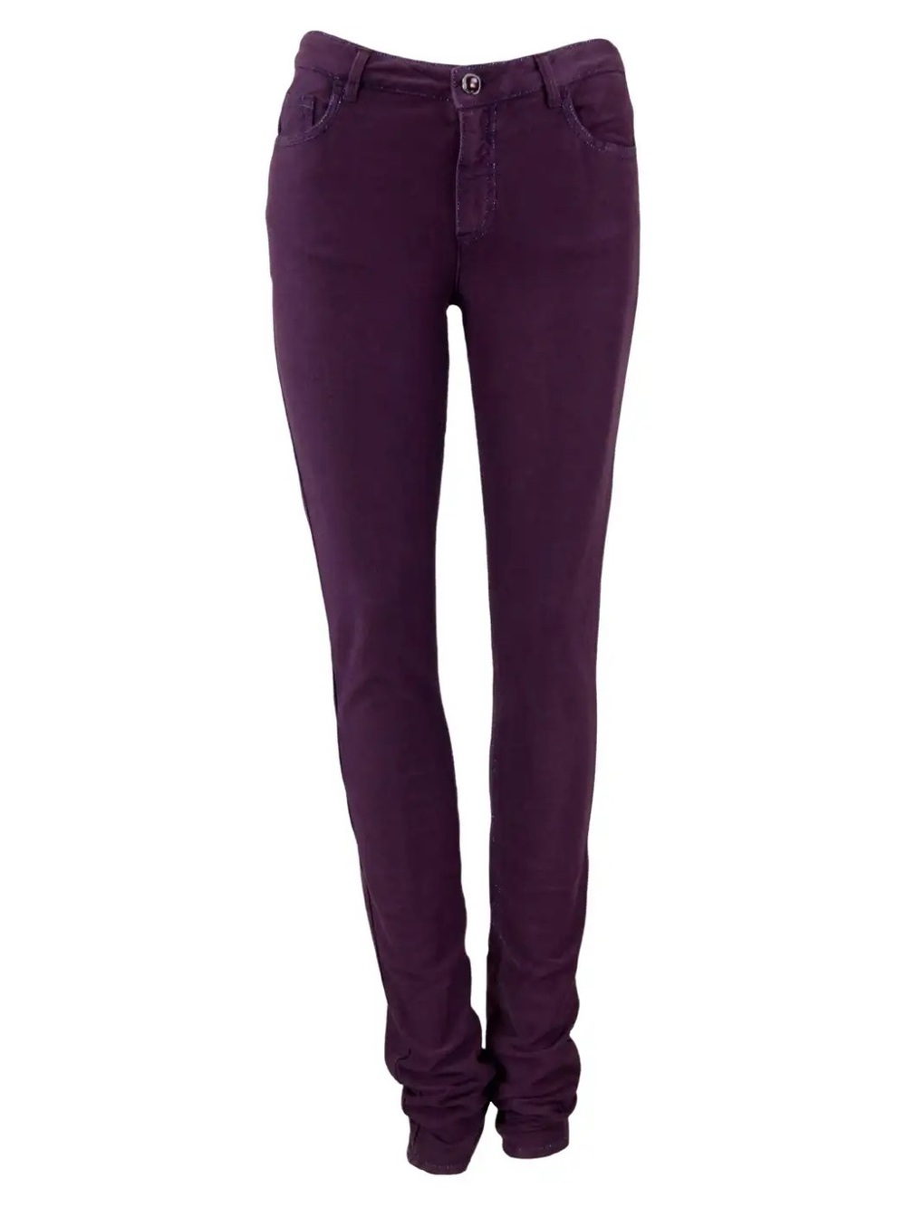 Chanel Burgundy Stretchy Skinny Jeans Size: 34 FR | US Size 2